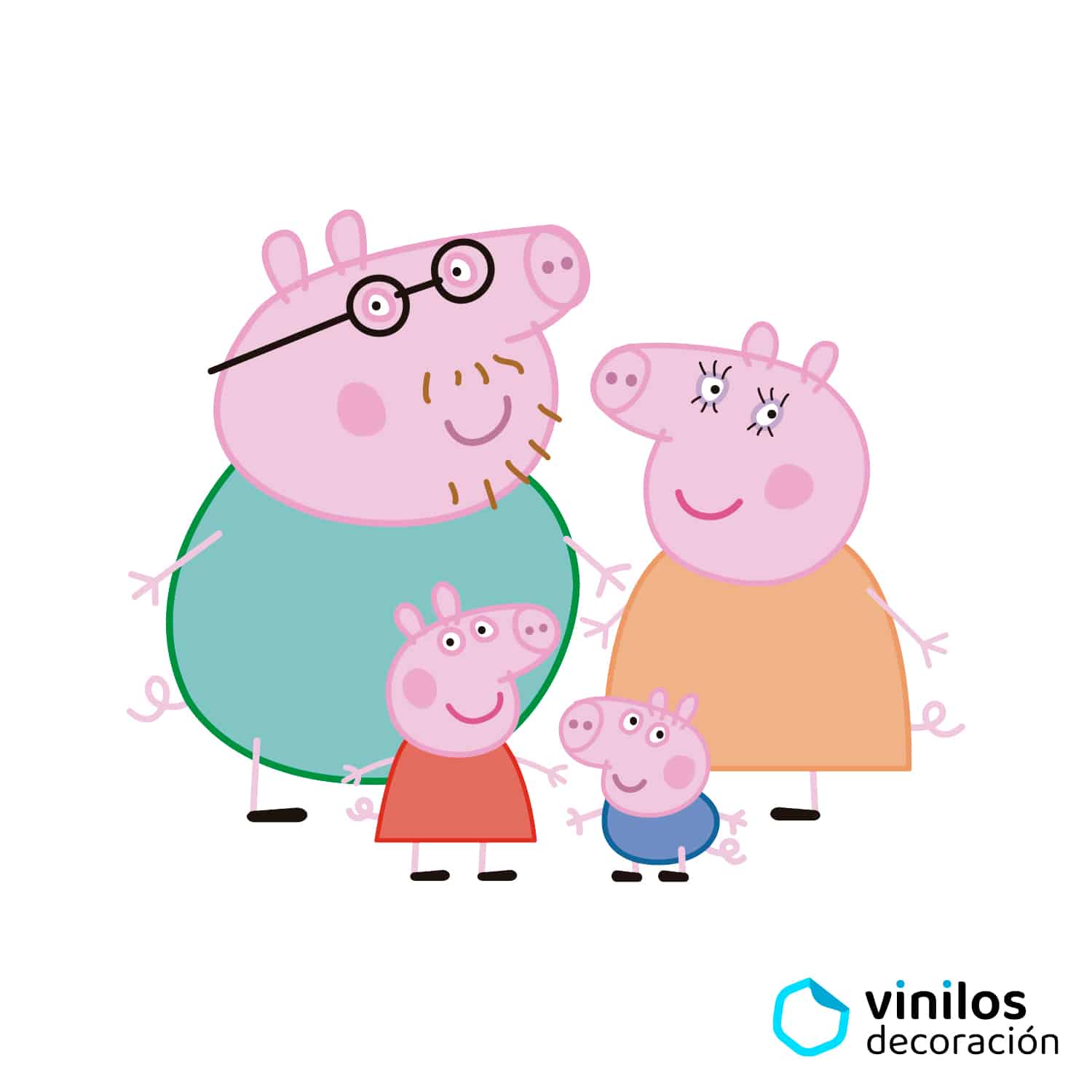Emular ven hoja Familia Peppa Pig - Vinilos Decoración