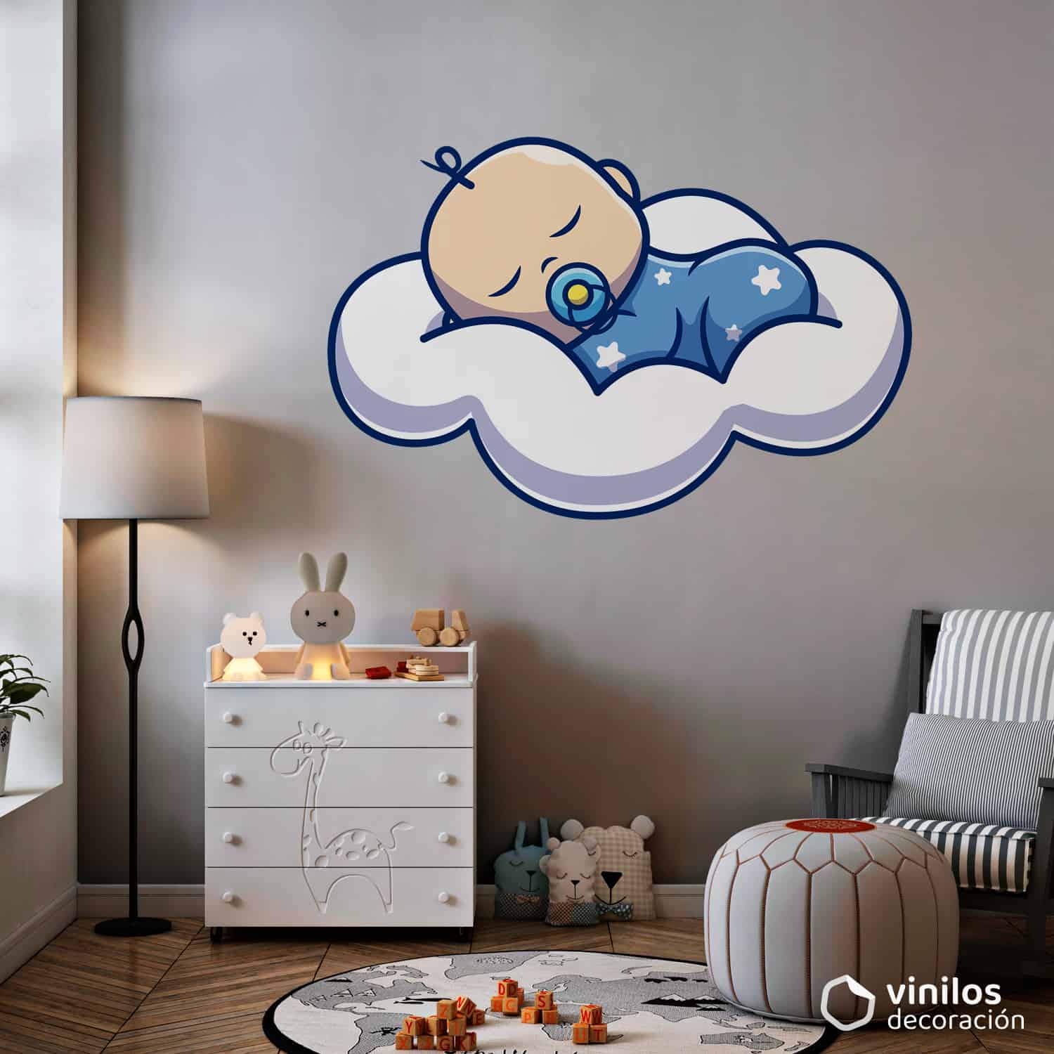 Indiferencia Contratar Que Bebé Durmiendo Nube - Vinilos Decoración