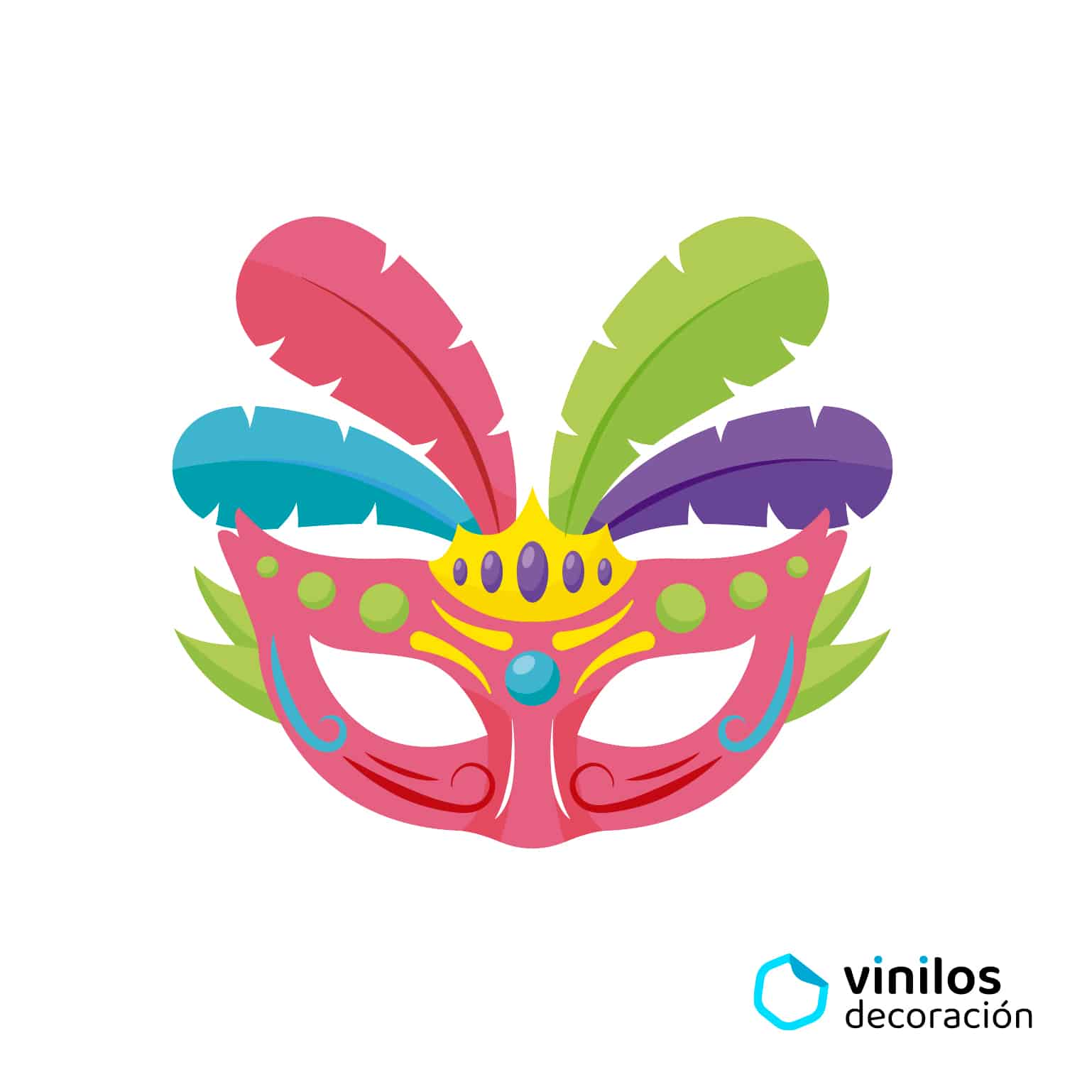 Diseño multicolor para un antifaz de Carnaval